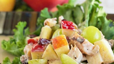 Healthy waldorf chicken salad