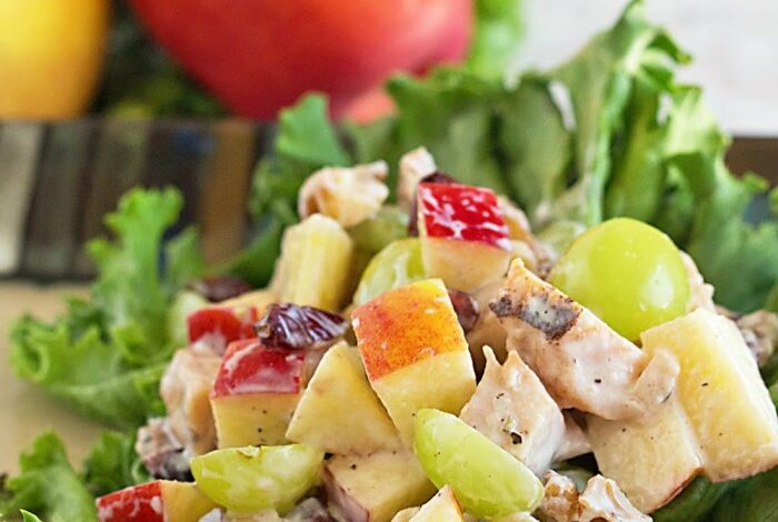 Healthy waldorf chicken salad