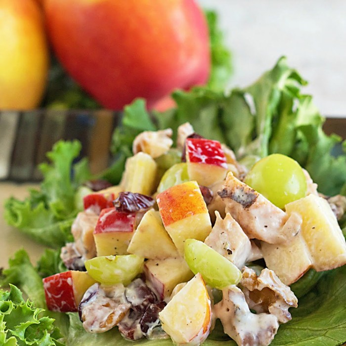 Healthy waldorf chicken salad