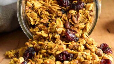 Homemade granola with ginger