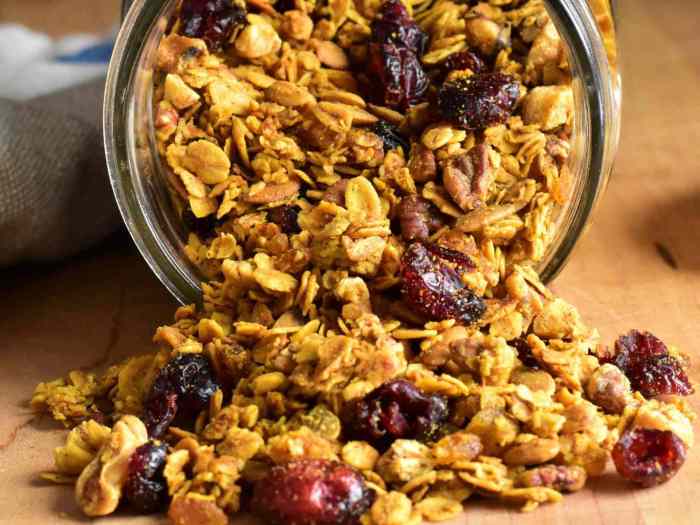 Homemade granola with ginger