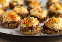 Crab and lobster stuffed mushrooms