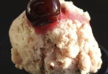 Homemade cherry ice cream