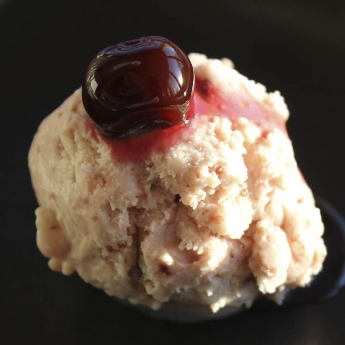 Homemade cherry ice cream