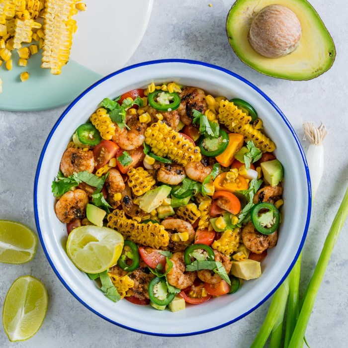 Summer grilled shrimp salad