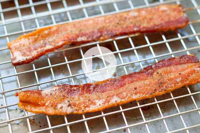 Thick cut bacon in the oven