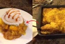 Peach cobbler dump cake i