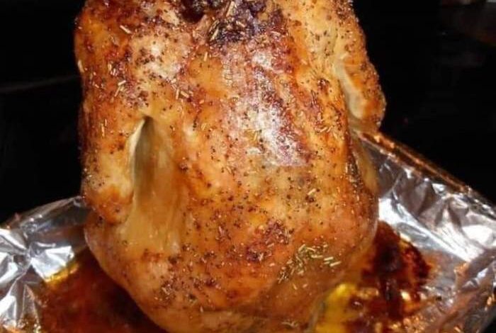 Baked beer can chicken