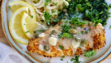 Air fryer chicken piccata