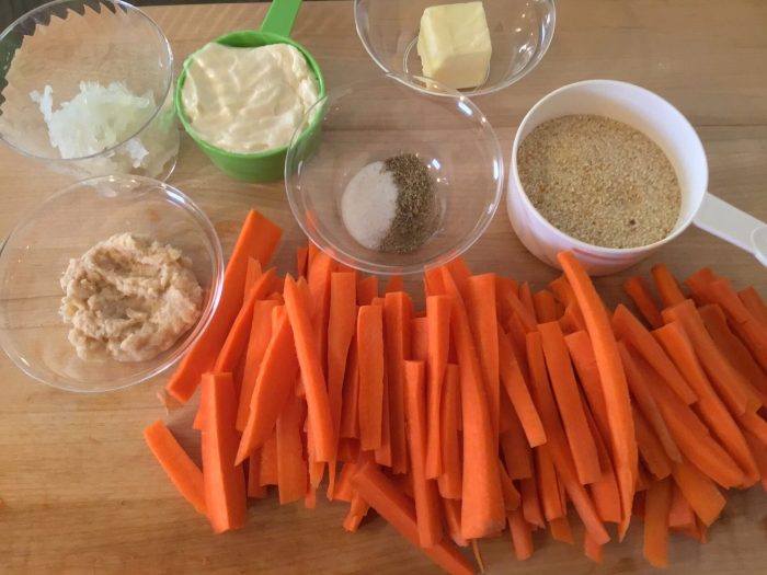 Moms zesty carrots with horseradish