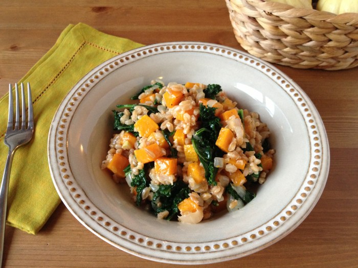 Butternut squash farro and kale