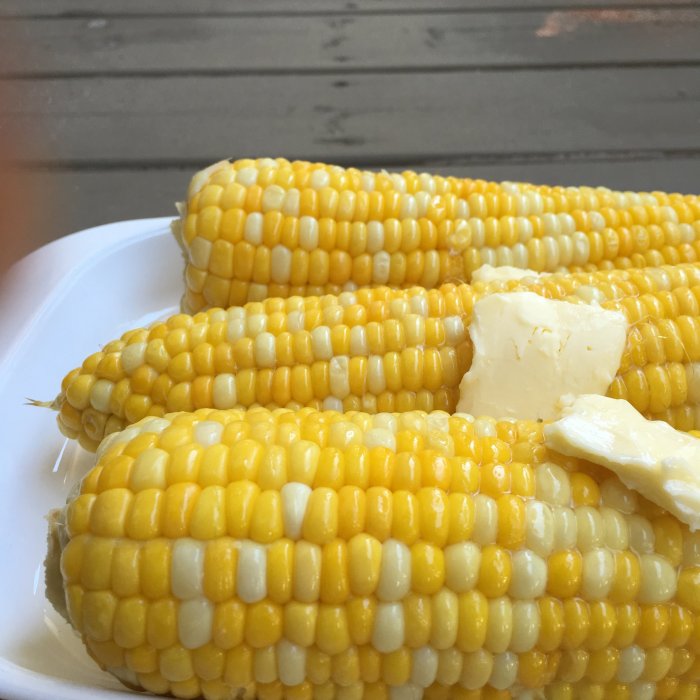 Baked corn on the cob