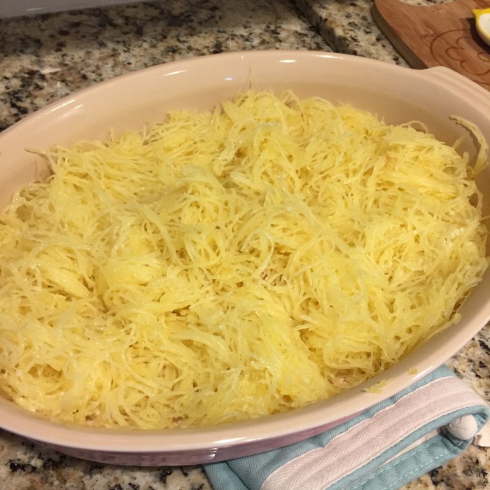 Slow cooker spaghetti squash chicken soup