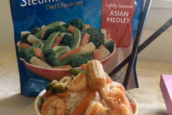 Teriyaki shrimp and vegetable stir fry