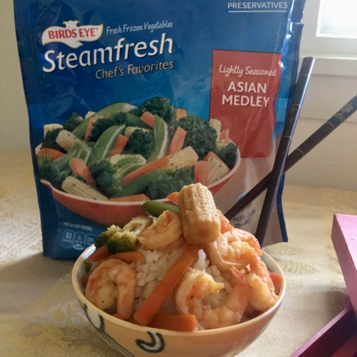 Teriyaki shrimp and vegetable stir fry