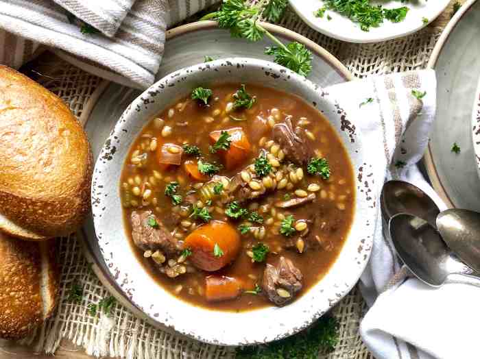 Soup beef barley recipe slow cooker crockpot recipes chunky vegetable thechunkychef pot crock soups hearty cooking stew meat easy saved