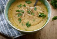 Creamy roasted parsnip soup