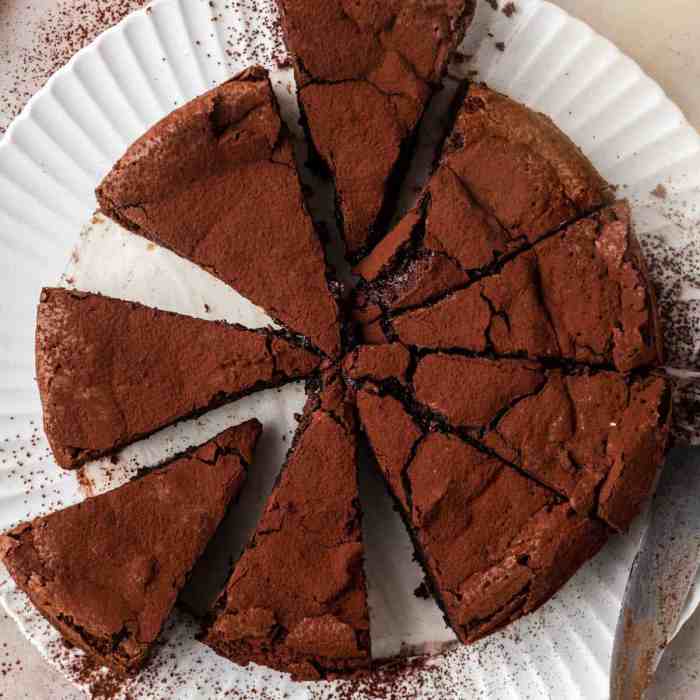 Italian flourless chocolate torte torta caprese