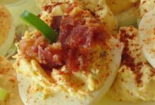 Jalapeno bacon cheddar deviled eggs