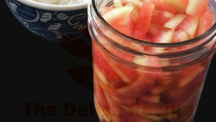 Japanese pickled watermelon rind