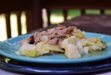 Homestyle kalua pork with cabbage in a slow cooker