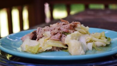 Homestyle kalua pork with cabbage in a slow cooker