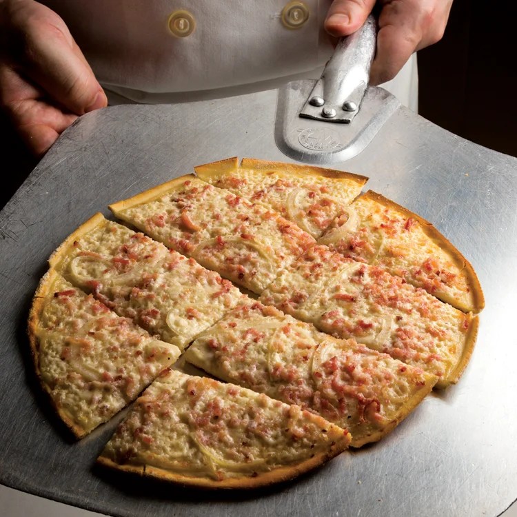 Tarte flambee alsatian bacon onion tart