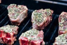 Grilled garlic and rosemary lamb loin chops