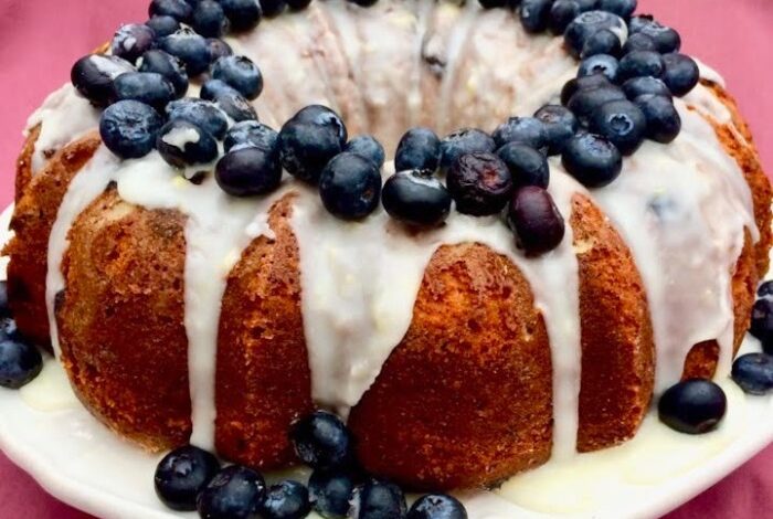 Easy lemon blueberry bundt cake