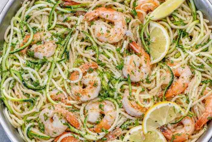 Last minute lemon spaghetti and shrimp