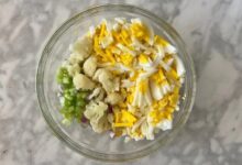 Low carb cauliflower mock potato salad