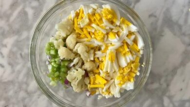 Low carb cauliflower mock potato salad