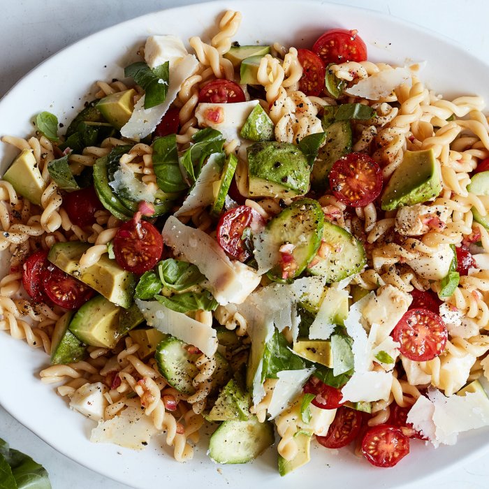 Fresh mozzarella pasta salad