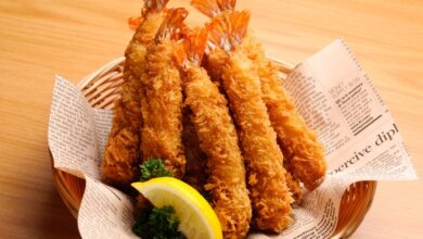 Panko breaded fried razor clams