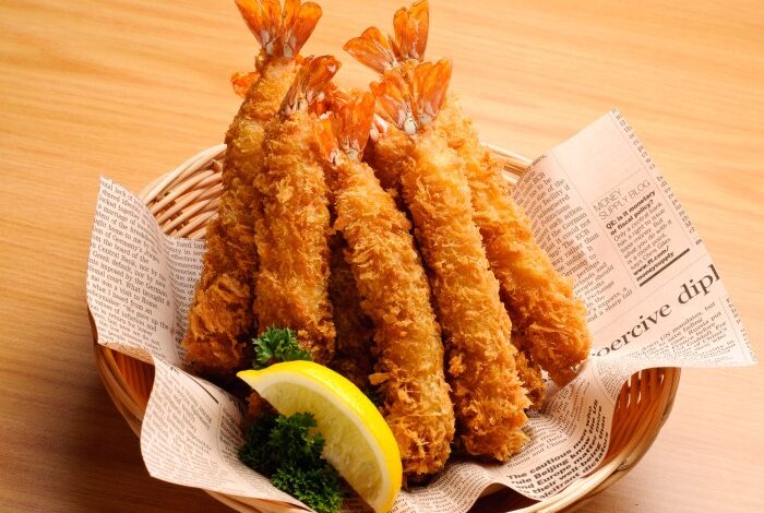 Panko breaded fried razor clams