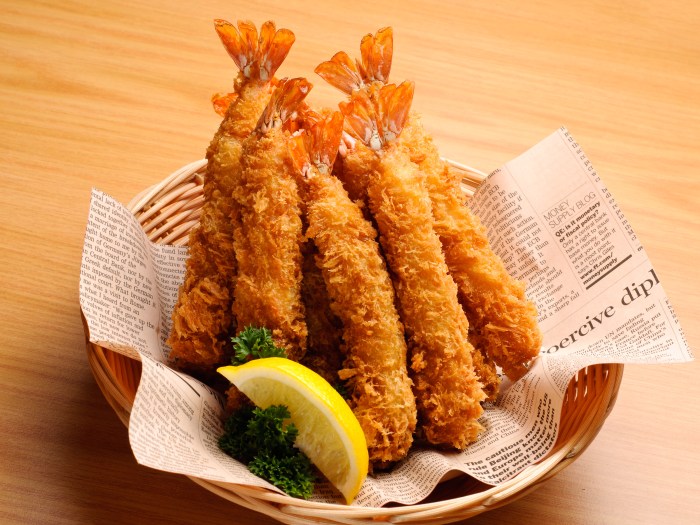 Panko breaded fried razor clams