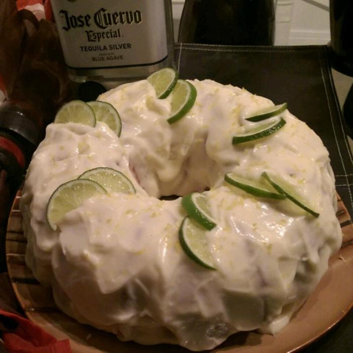 Margarita cake with key lime cream cheese frosting