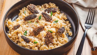 Morel mushroom and wild rice risotto