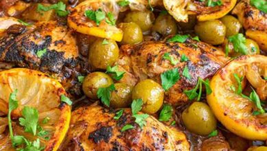 Moroccan chicken thigh sheet pan dinner