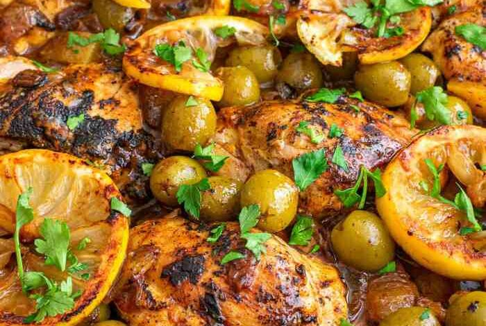 Moroccan chicken thigh sheet pan dinner