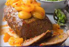 Simple apricot glazed meatloaf