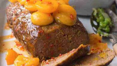 Simple apricot glazed meatloaf