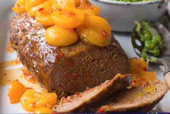 Simple apricot glazed meatloaf