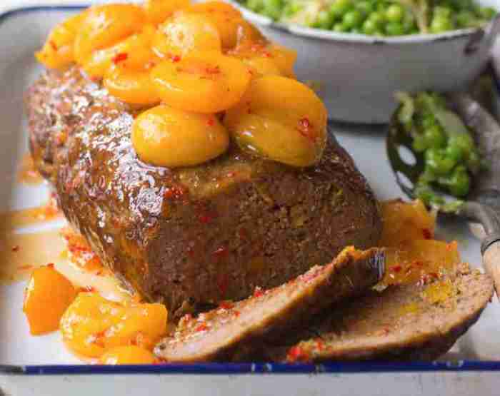 Simple apricot glazed meatloaf