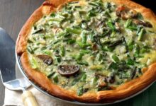 Asparagus and mushroom quiche