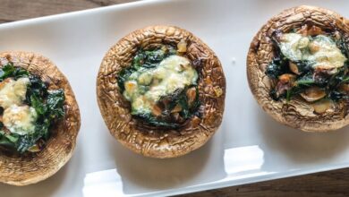 Mouth watering stuffed mushrooms