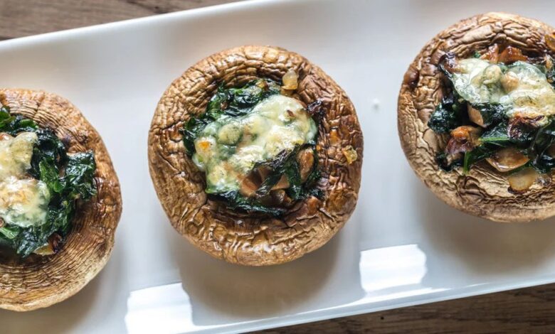 Mouth watering stuffed mushrooms