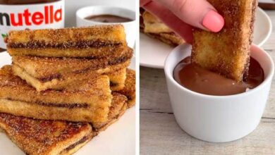 Nutella stuffed french toast
