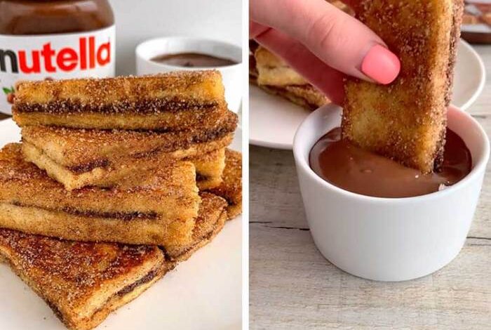 Nutella stuffed french toast