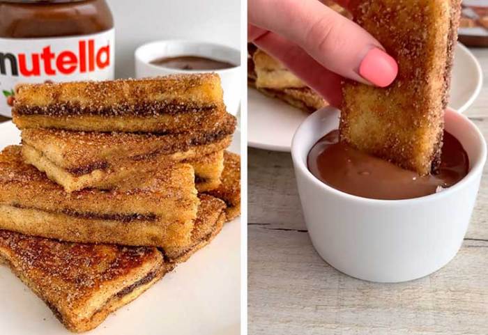 Nutella stuffed french toast